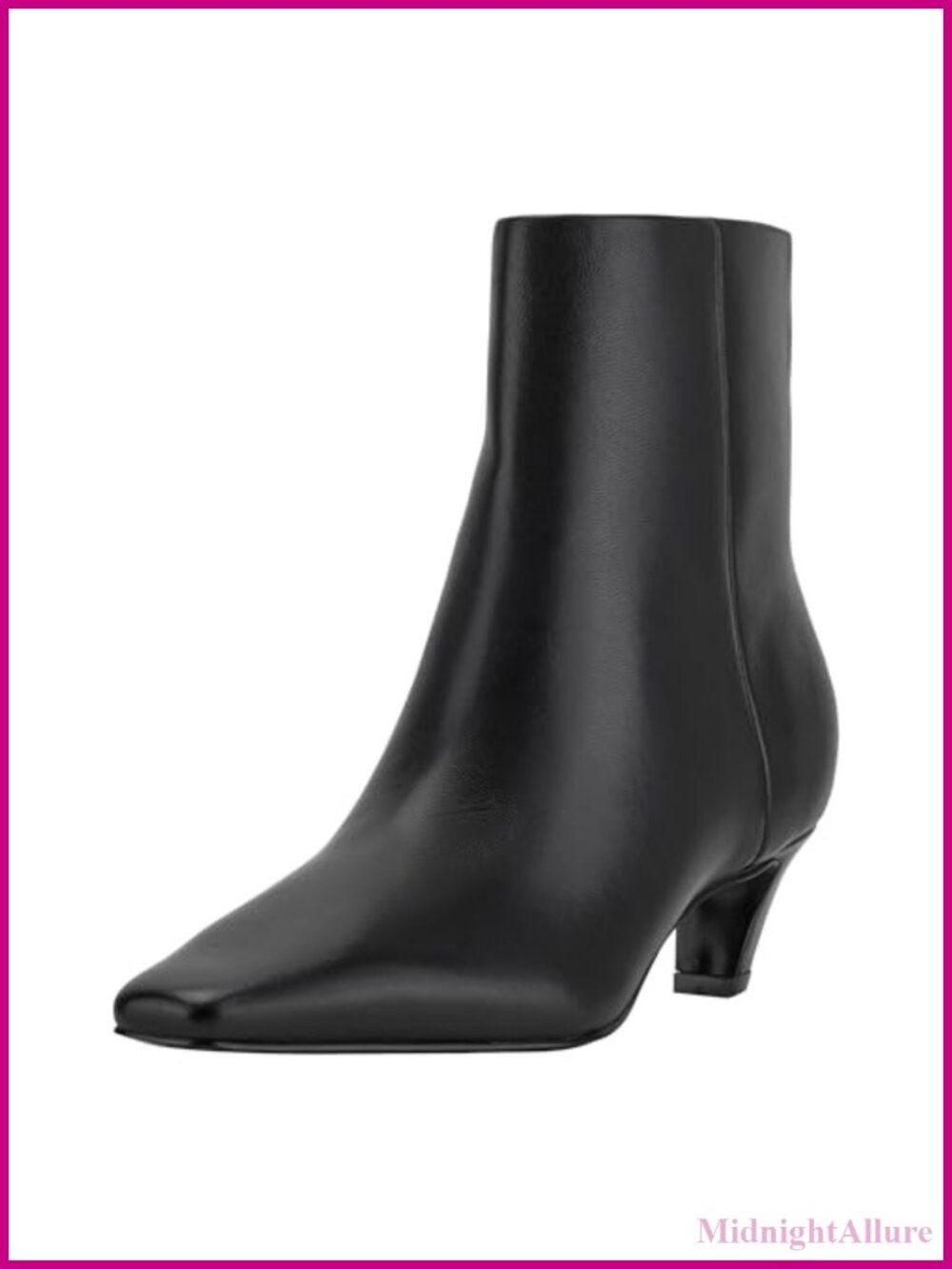 Leather Ankle Booties Pointed Toe Kitten Heel Boots Danai